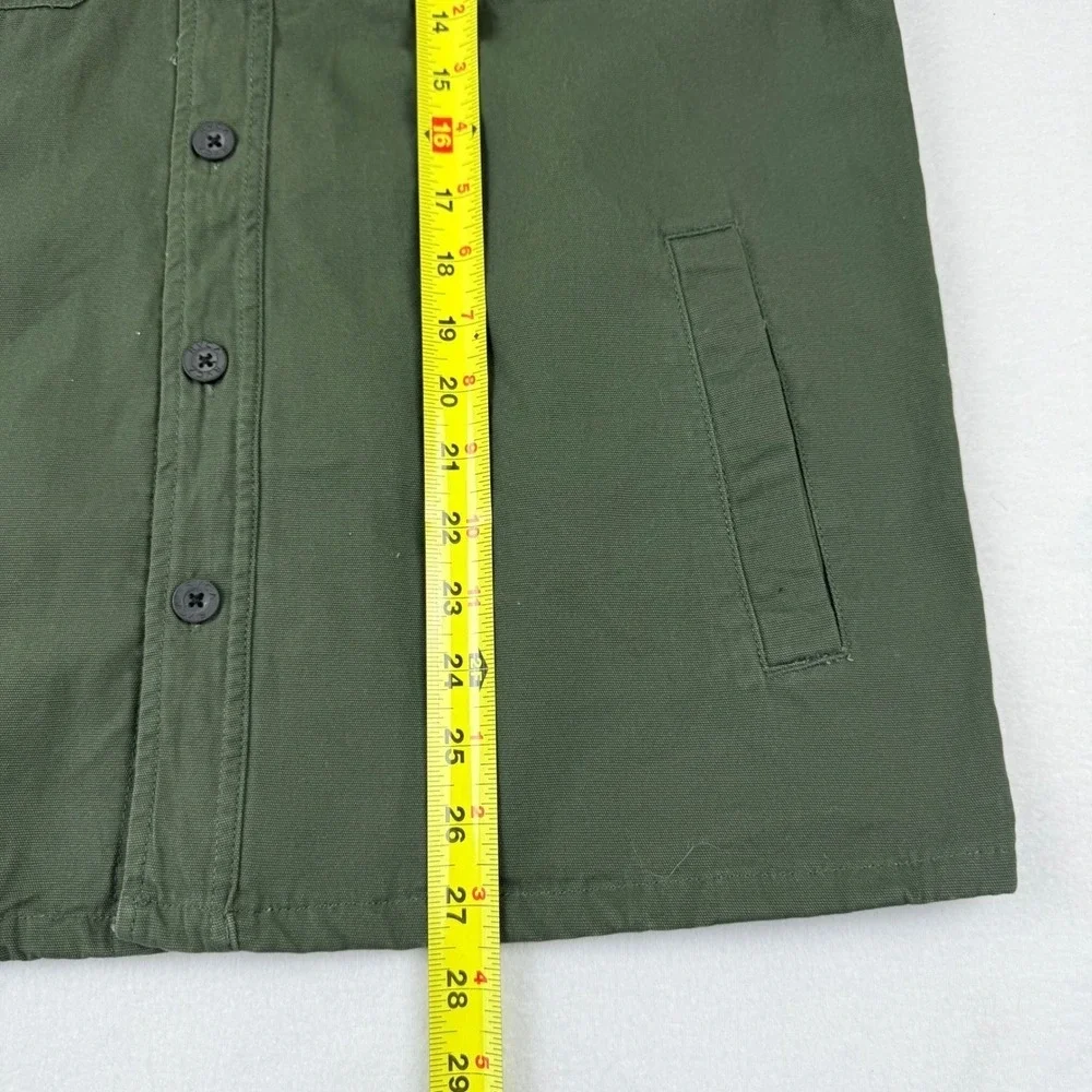 RVCA Mens Green Range Jacket Shacket Sherpa Collar Buttons Lined Size Medium NWT